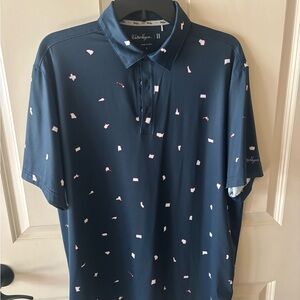 Walter Hagen Navy Polo with Pink Accents